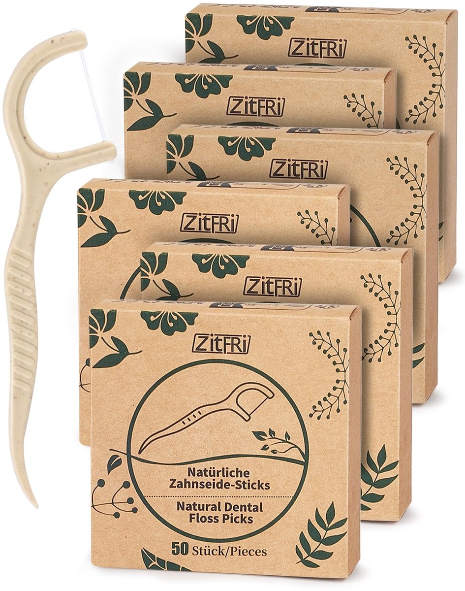 Floss Sticks Set - 300 Stuks Vegan en Unwaxed
