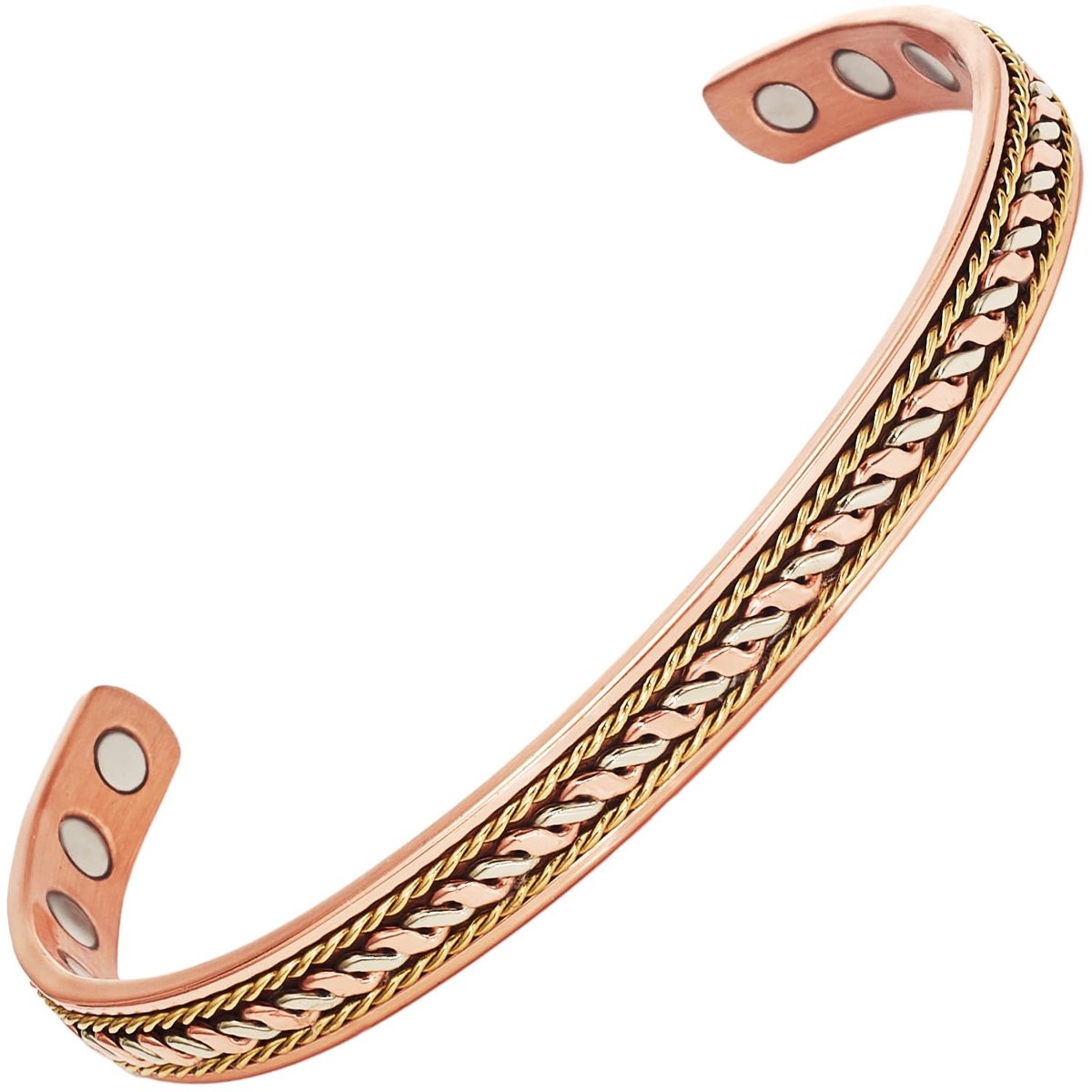 Magnetisch Koperarmband - Handgemaakt met extra grote magneten - 6.5 Inch