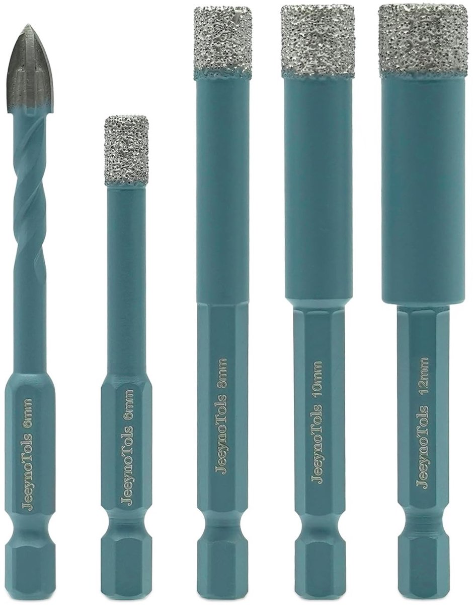 Diamant Boor Set - 5 Stuks - Voor Keramiek en Graniet