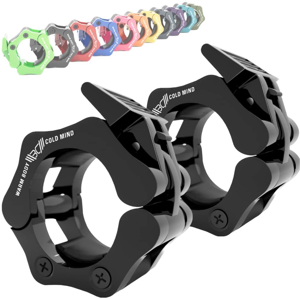 Versterkte Barbell Klemmen 50mm - Zwart Nylon - Set van 2