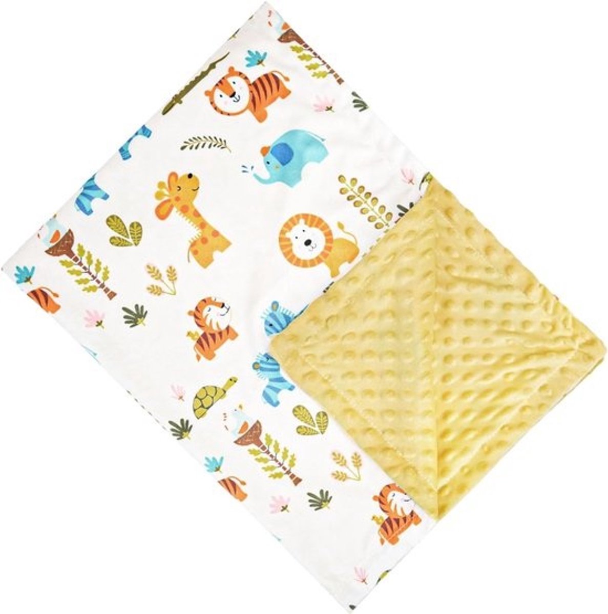 Kinder Dekentje - Baby Deken - Warm Houden - Ademend Honingraatweefsel - 75x100 cm - Kleine Leeuw