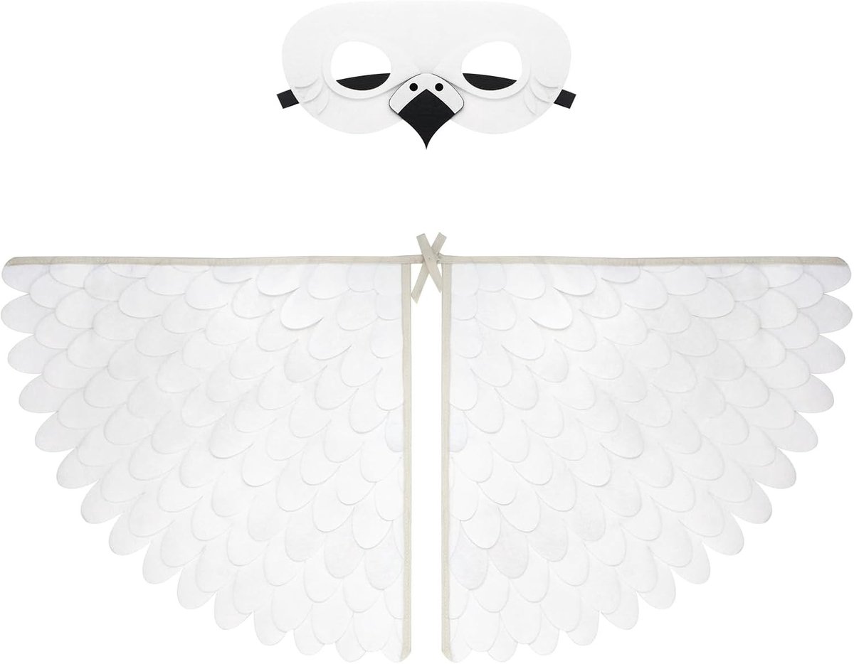 Vleugels en Masker Set voor Kinderen van 3 tot 8 Jaar - Uil en Pauw Kostuum voor Halloween, Verkleedfeest en Speelplezier