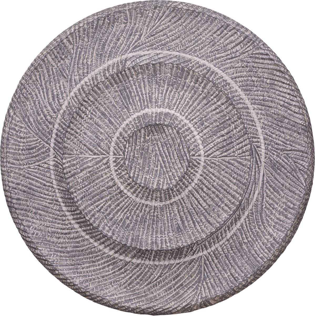 PTMD Zoelle Dark Grey MDF Carved Circle Wall Panel L