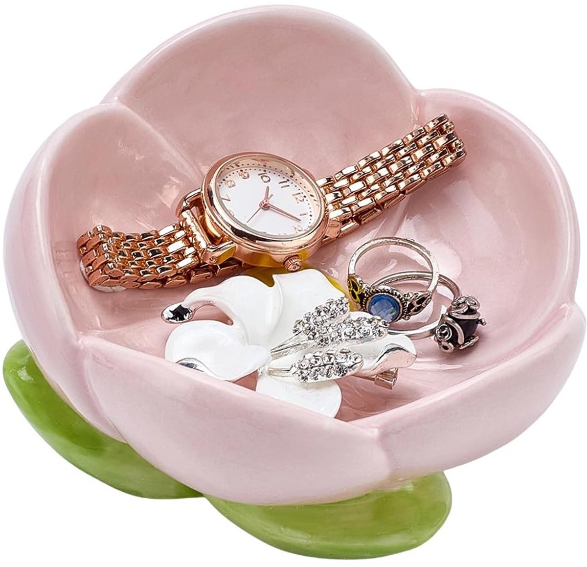 Sieradenhouder - Roze Keramische Ringhouder - Compact