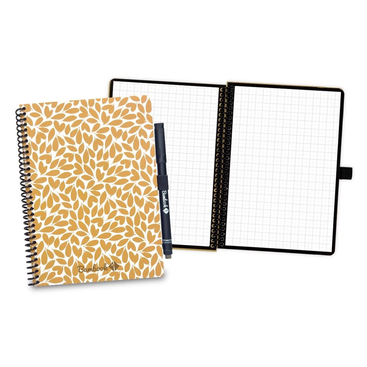 A5 Whiteboard Notitieboek - Herbruikbaar met vierkante lijnen - Golden Fields