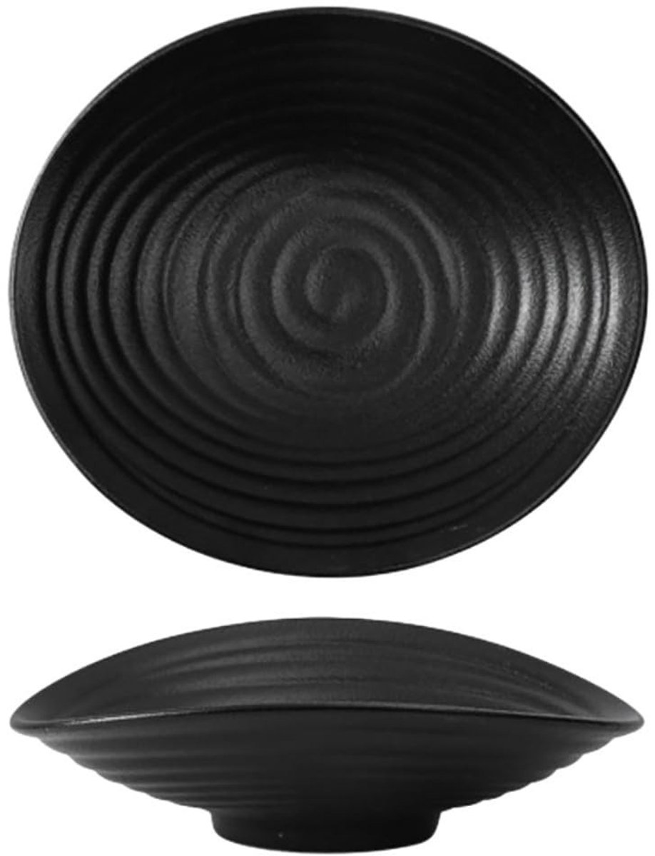 Keramische Wolkschijf - Effen Zwarte Kleur - 8 Inch