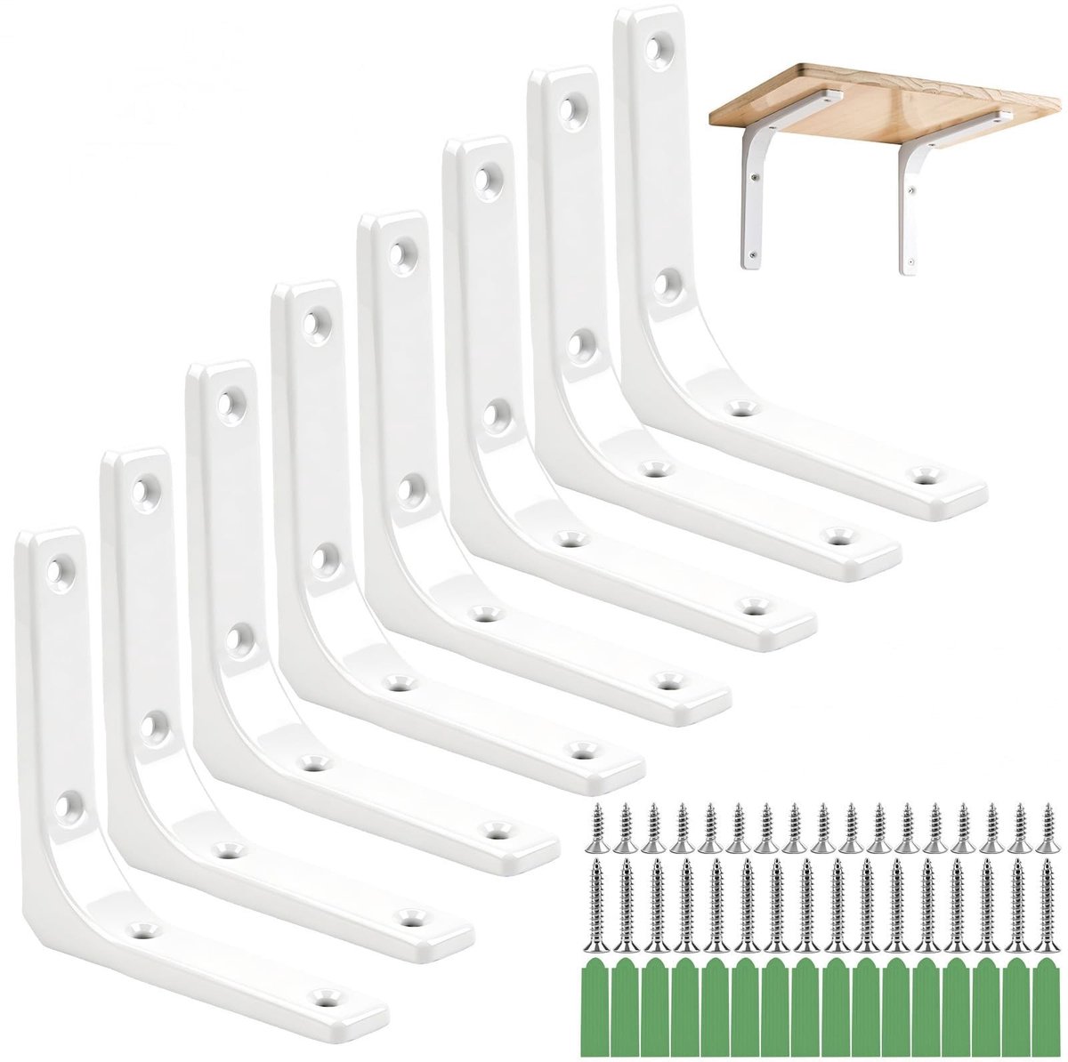 Plankdragers Set van 8 - 100 x 100 mm, Wit