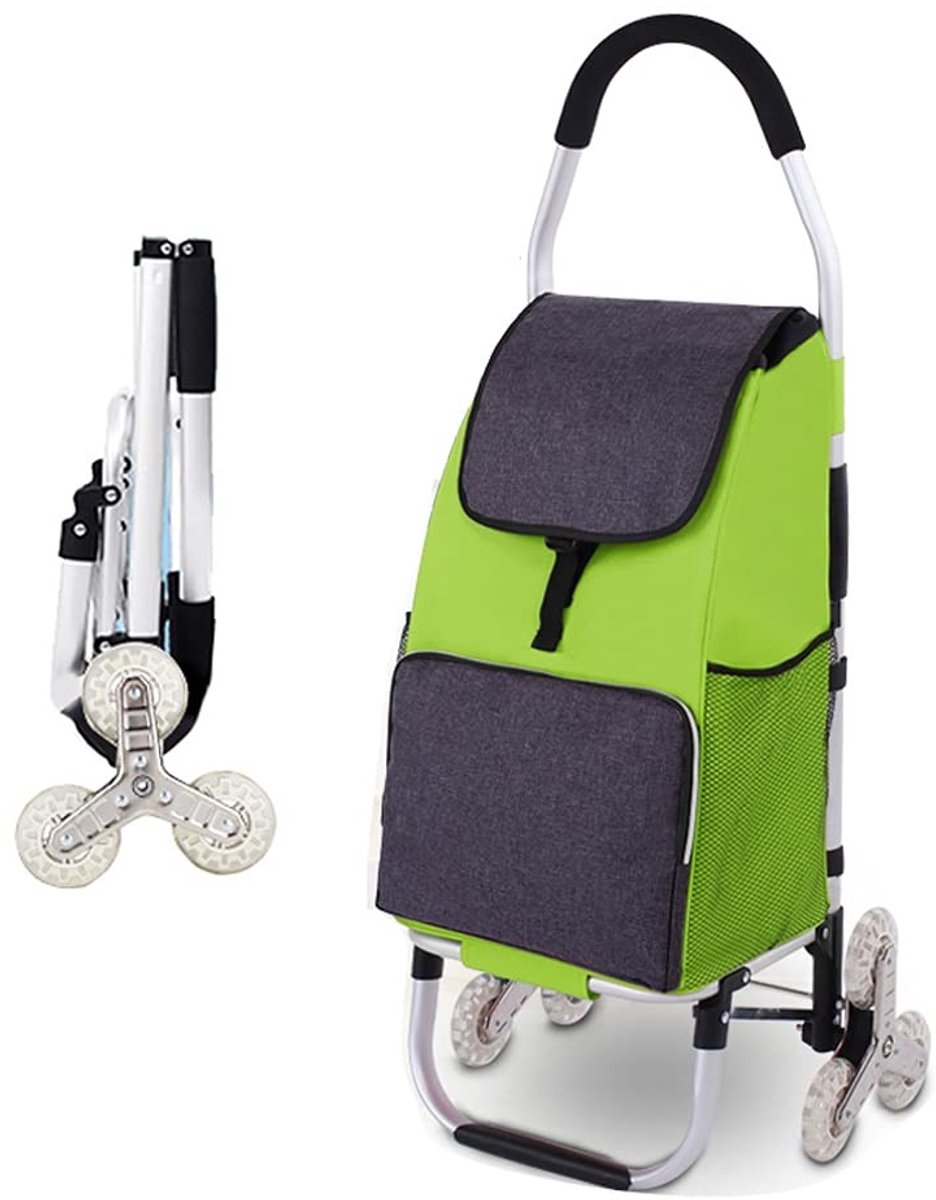 Vouwbare Winkelwagen met 6 Wielen - Aluminium - 40L Capaciteit