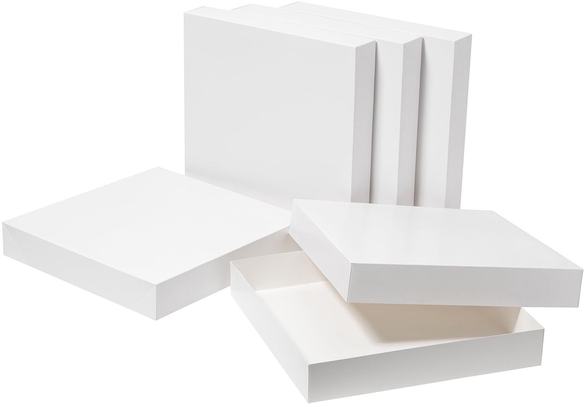 Grote Cadeauboxen met Deksel - 10 Stuks - Wit