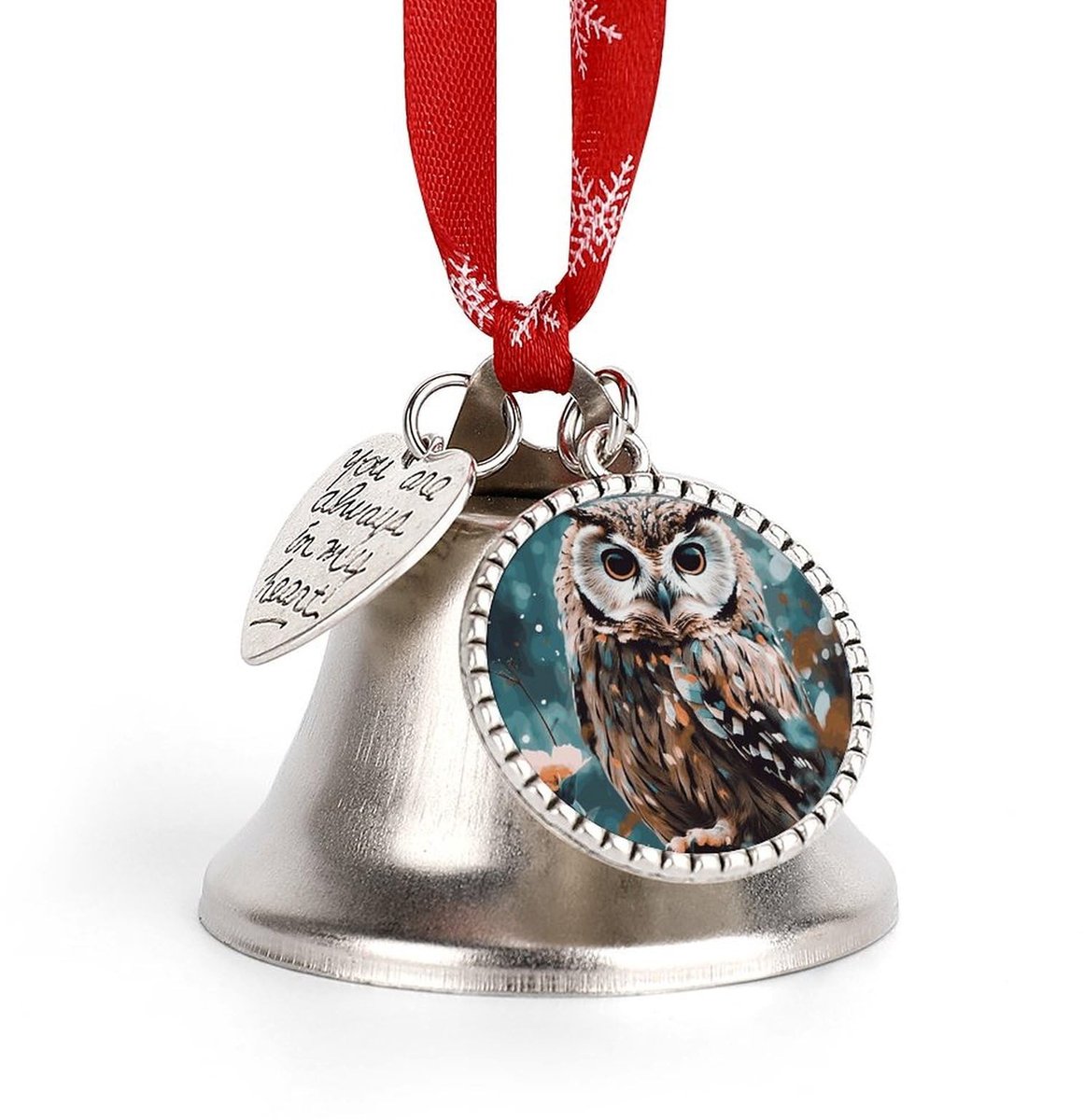 Decoratieve Klok met Uil - Wit - Kerstdecoratie