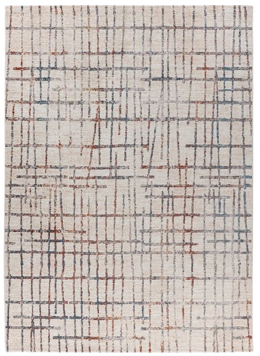 Dutch XXL Laagpolig Vloerkleed | Tapijt | Jaka | Lijnen | Crème/Multi | 160x230 cm Crème / Multi