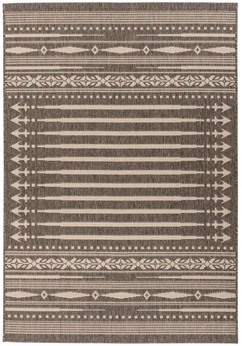 Dutch XXL Buitenkleed | Splash | Geometrisch | Bruin/Crème | 120x170 cm | Buitentapijt | Tuintapijt Bruin / Crème