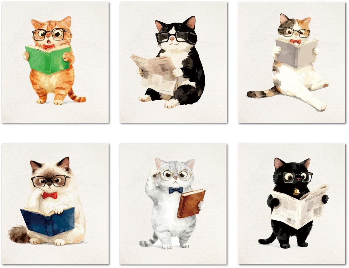 Zweedse Cellulose Sponsdoeken - Herbruikbaar & Geurloos - Voor de keuken en vaat - 6 verschillende designs met kattenprint 17.2x19.5 cm