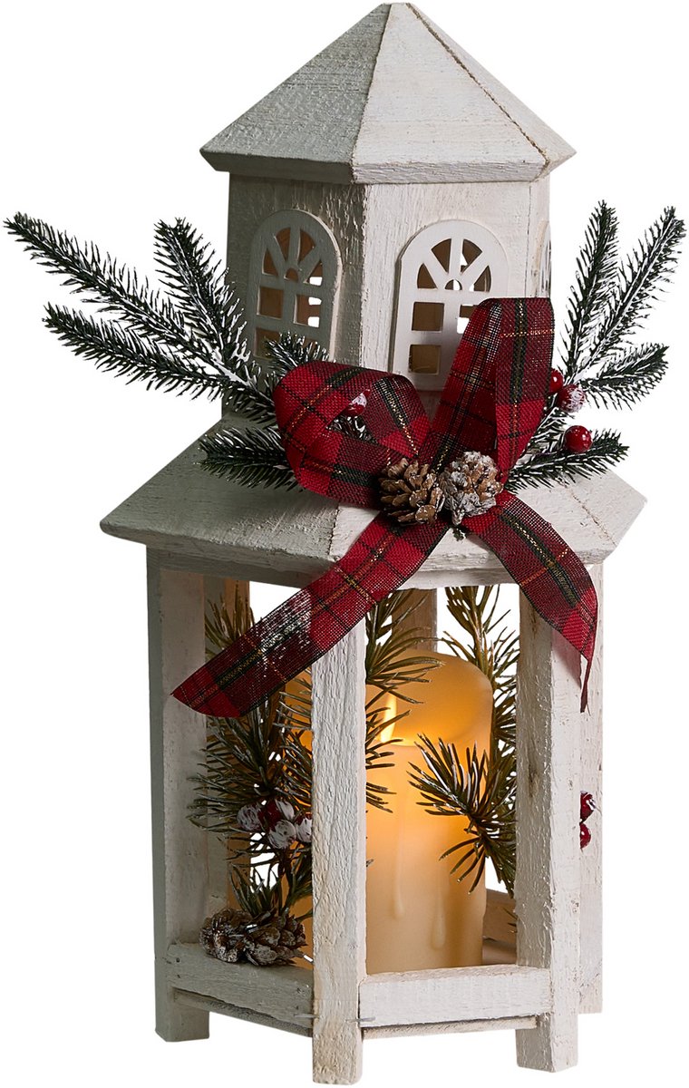 SAVIVESI - LED-kerstdecoratie - Wit - Dennenhout
