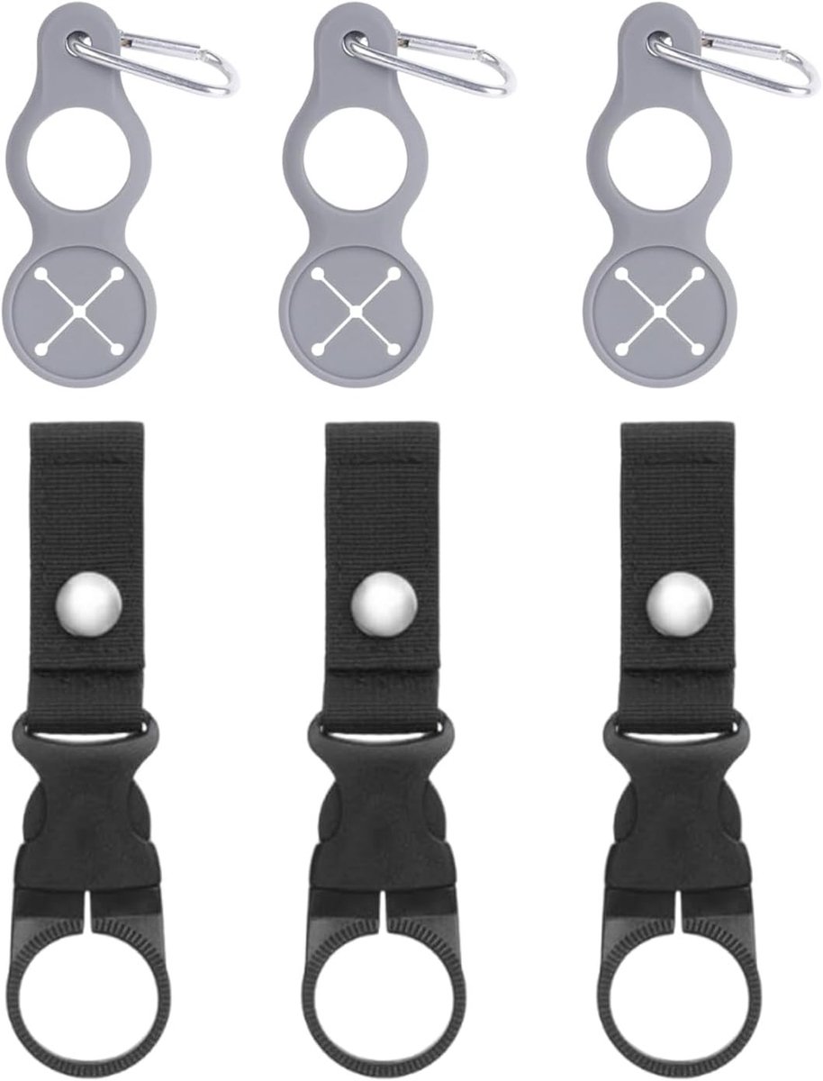 Set van 6 Flessenhouders met Nylon Strap en Carabiner - Ideaal voor Wandelen, Fietsen en Sportactiviteiten