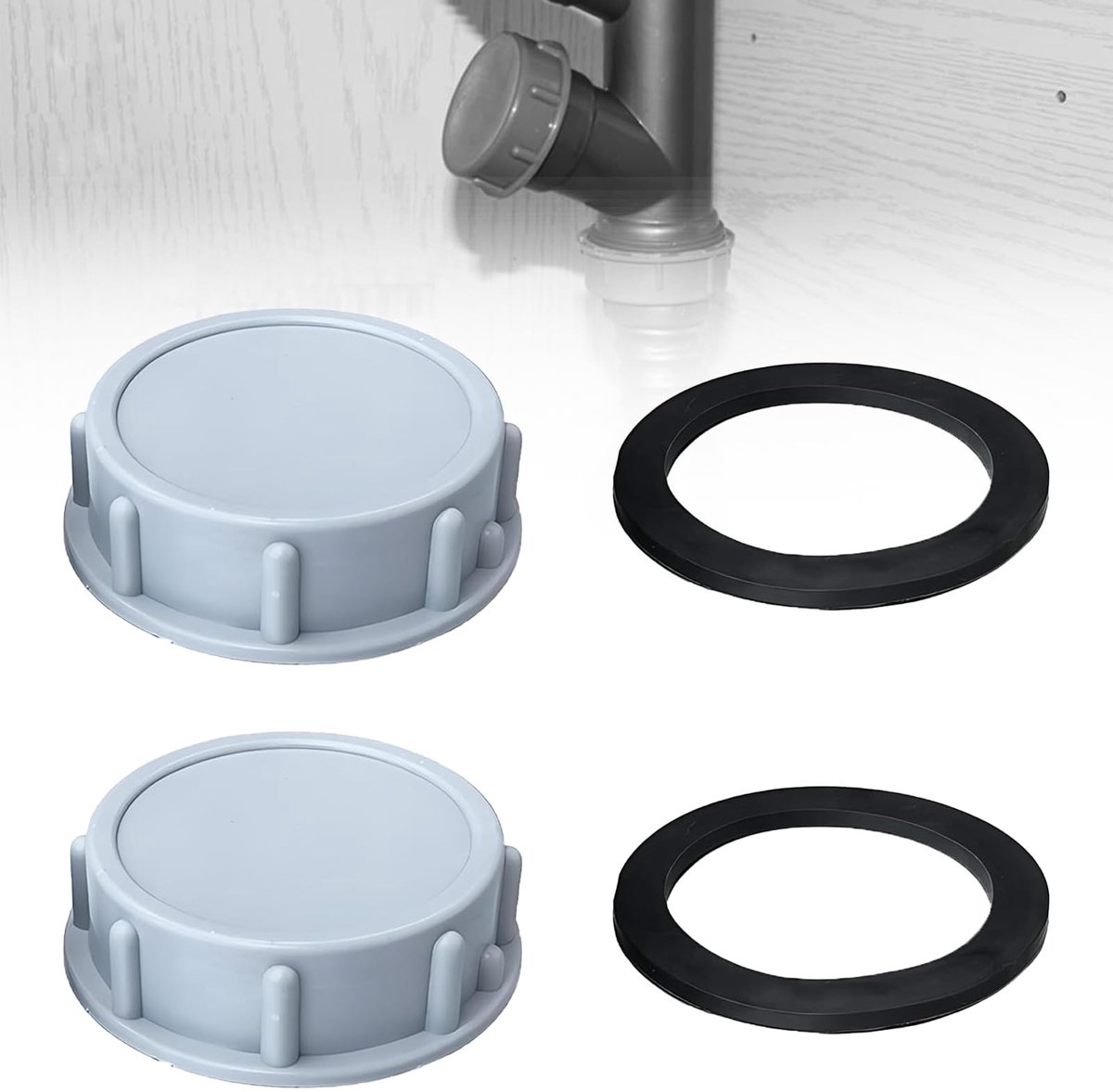 PVC Stop met Sealing Washer - 2 Stuks 50mm