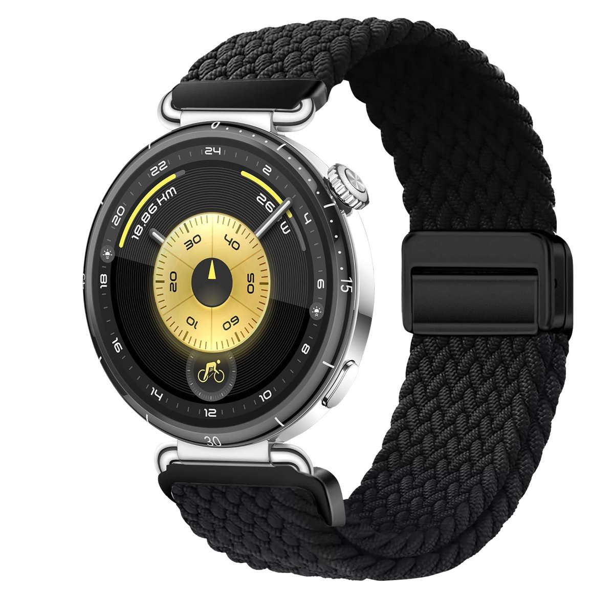 Nylon Horlogeband voor Huawei Watch - Magnetische Sluiting, Zwart