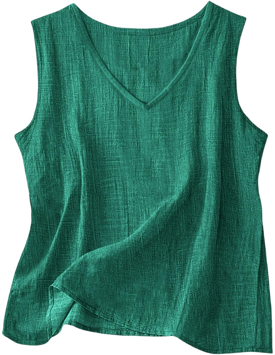 Dames Tanktop - Loose Fit - Donkergroen