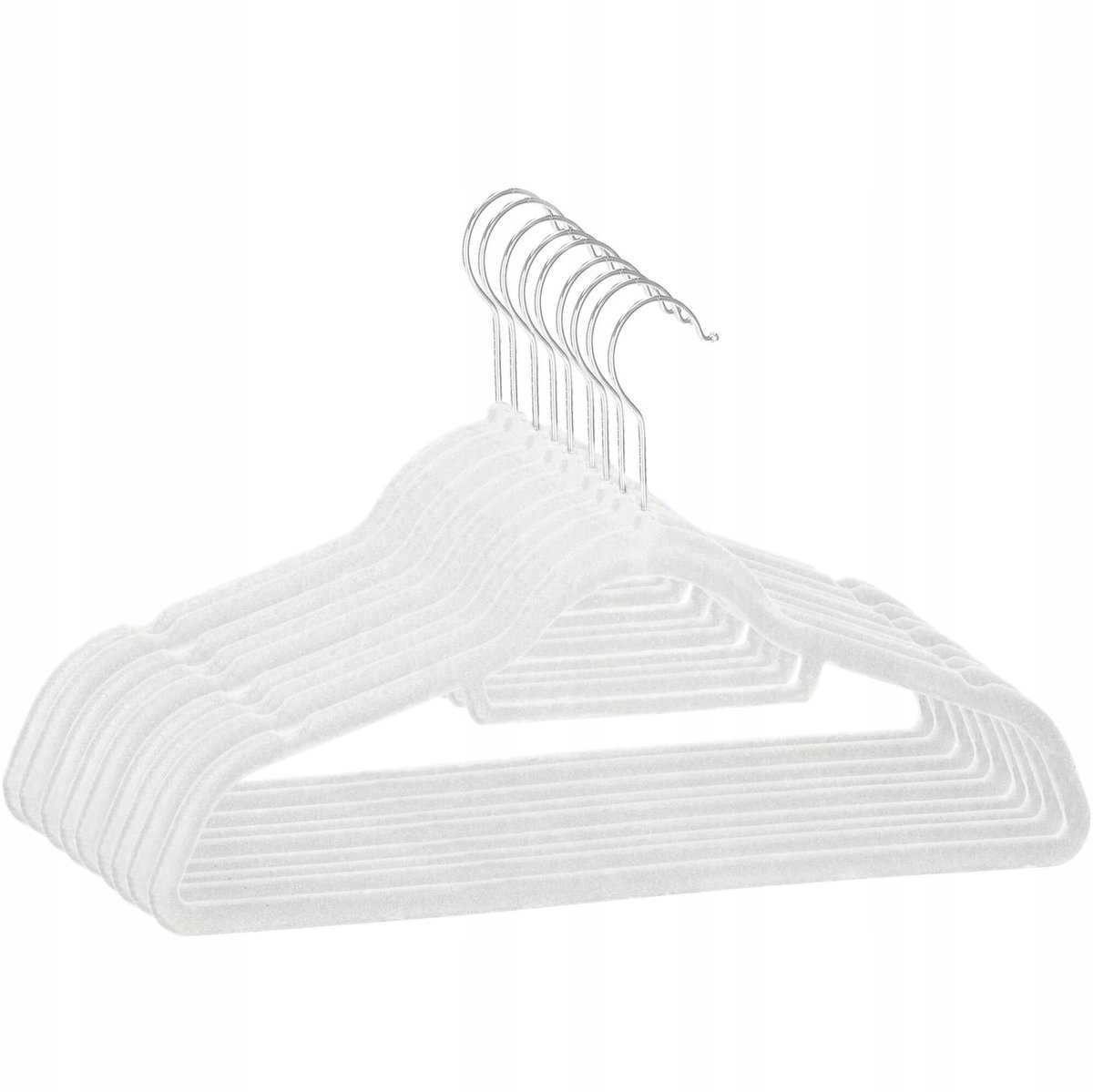 Set van 9 Antislip Welour Kledinghangers - Wit