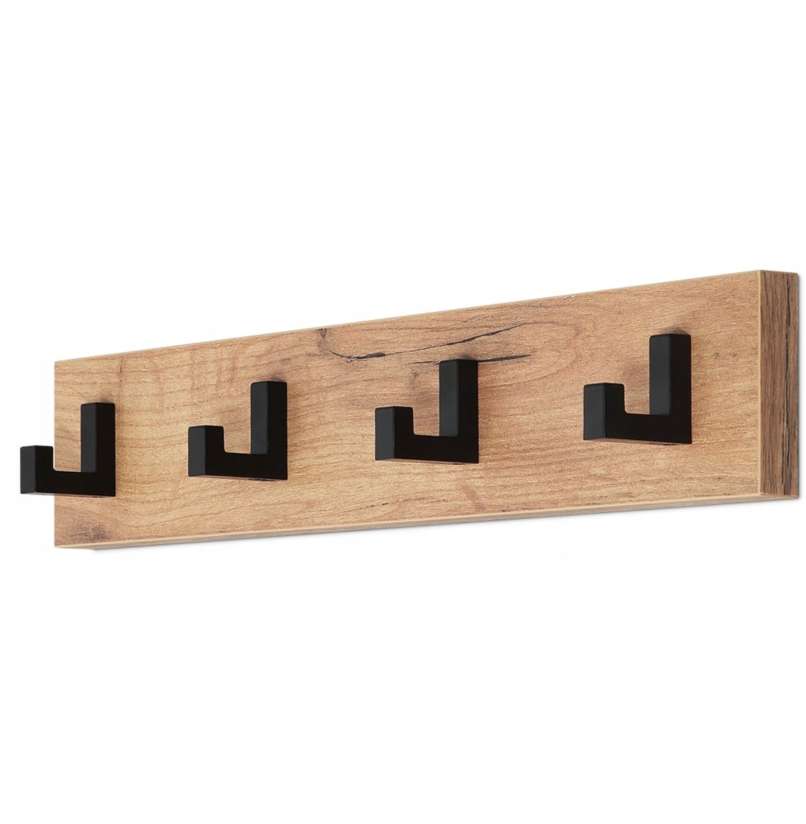 Merkloos Wandkapstok met 4 Haken - Goud Eiken Look