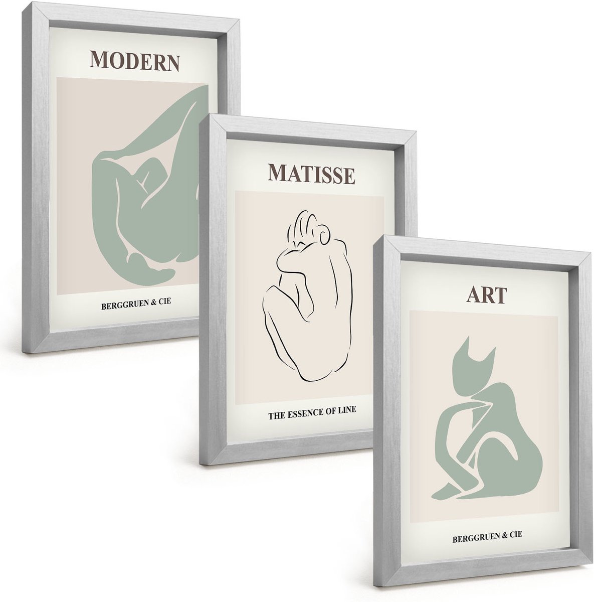 Tulup 4-Delige Schilderij Set - Abstracte figuren in pasteltinten van Henri Matisse - 20 x 30 cm - Muurdecoratie - Decoratieve Schilderijen - Wohnzimmer