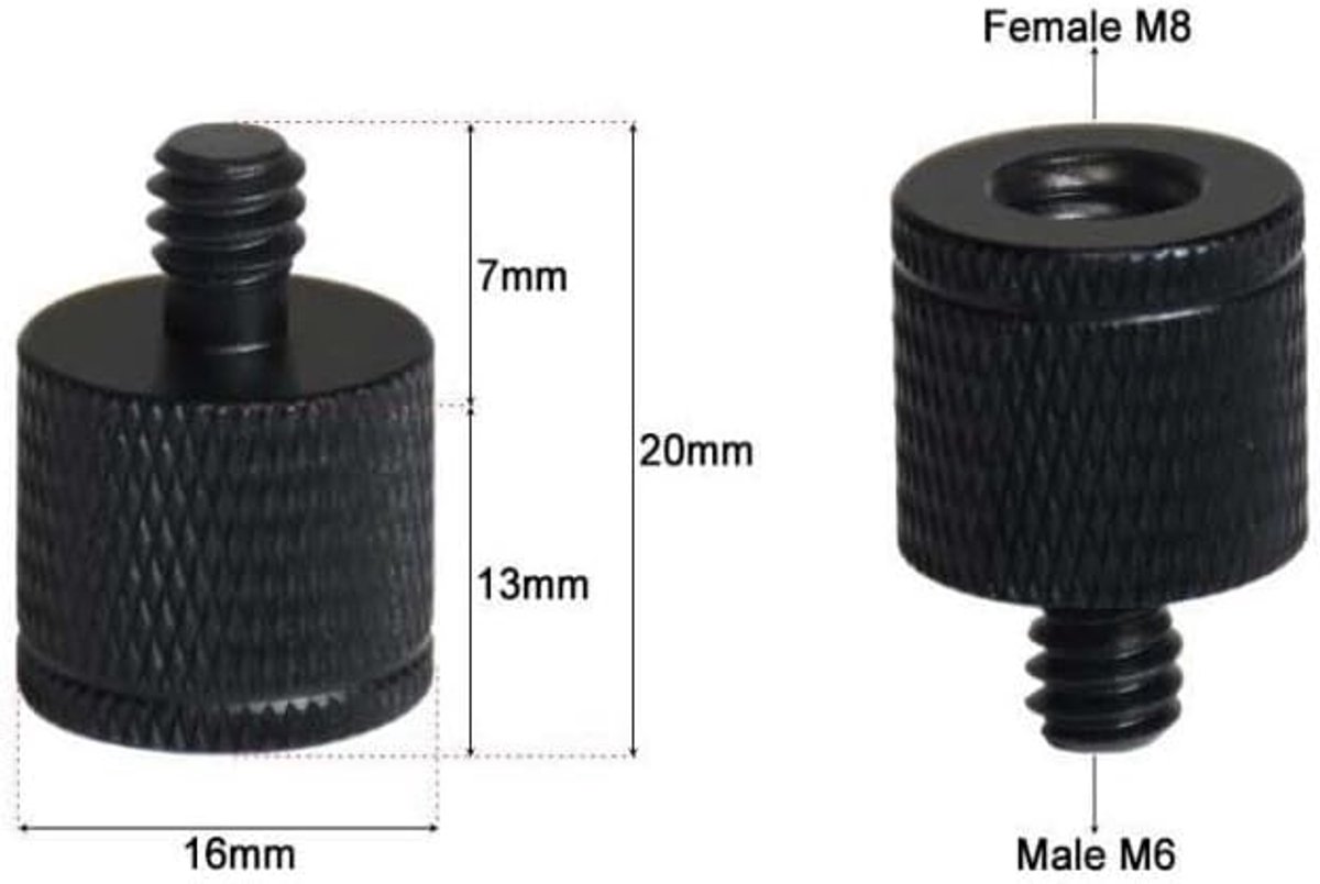 Statiefadapter M6 - M8 - Aluminium - Geschikt voor camera's - ShopVlot