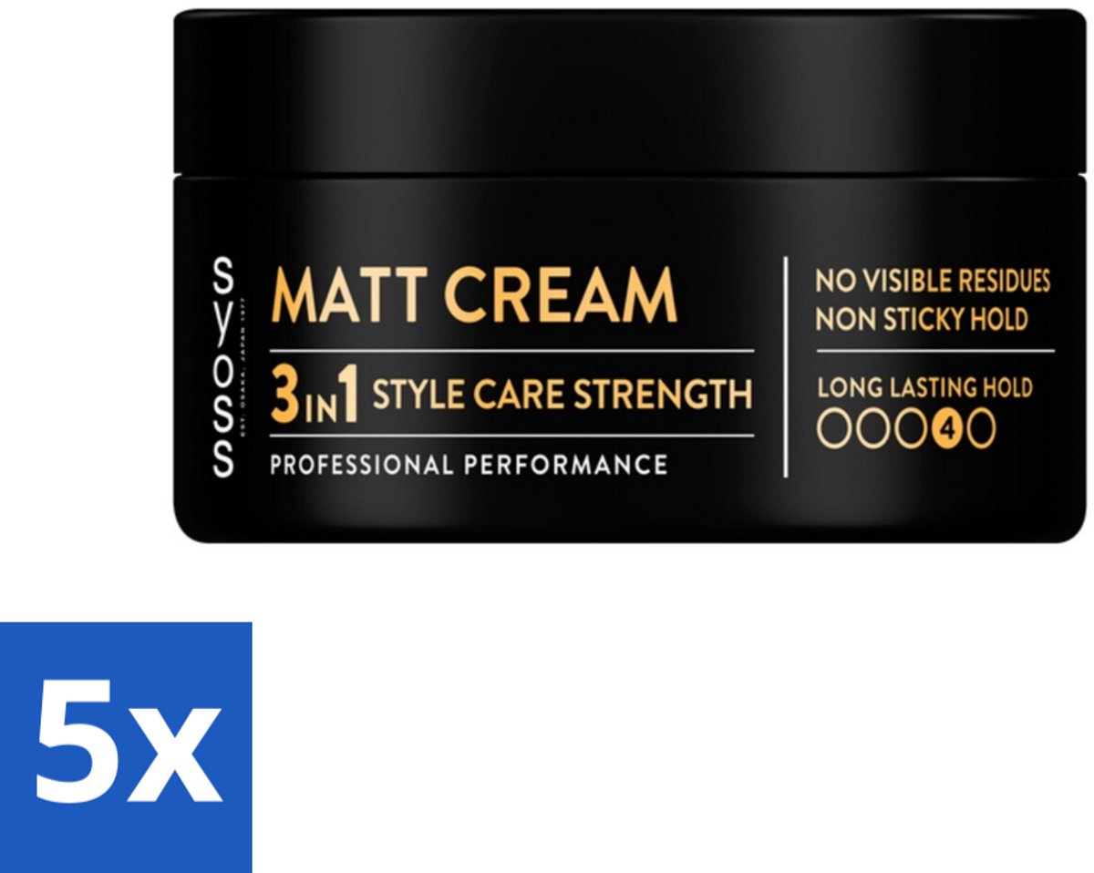 SYOSS - Matt Finish Paste 100 ml - Haarpaste - Matterende Afwerking - 100ml - Bulkverpakking - 5 stuks