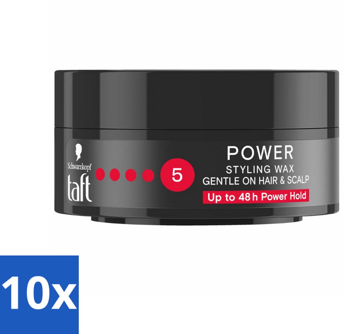 Taft - Power 5 - Styling Wax - Sterke grip met glans - 75 ml - Bulkverpakking - 10 stuks