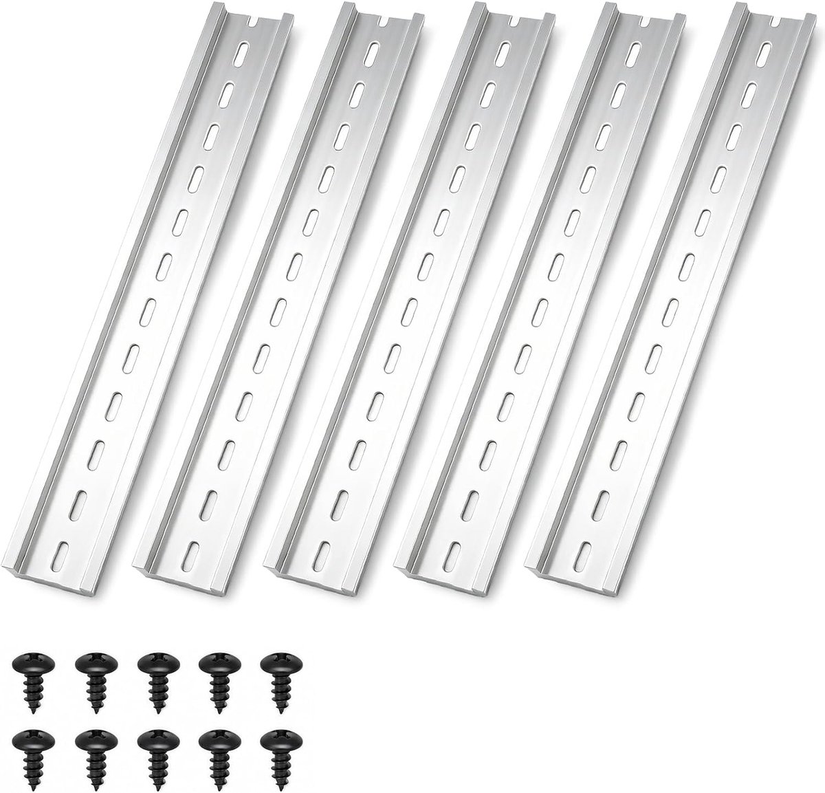 DIN-rail 250 mm - aluminium - corrosiebestendig - ideaal voor verdeelkast - ShopVlot