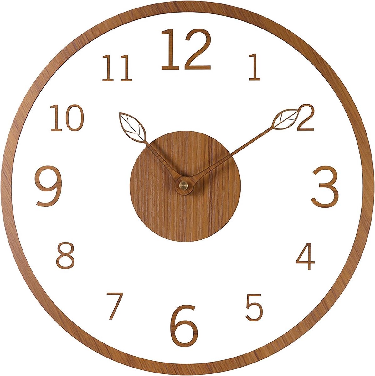 Wandklok 30,5 cm - acryl en hout - stil - moderne wanddecoratie voor slaapkamer, woonkamer en keuken - ShopVlot
