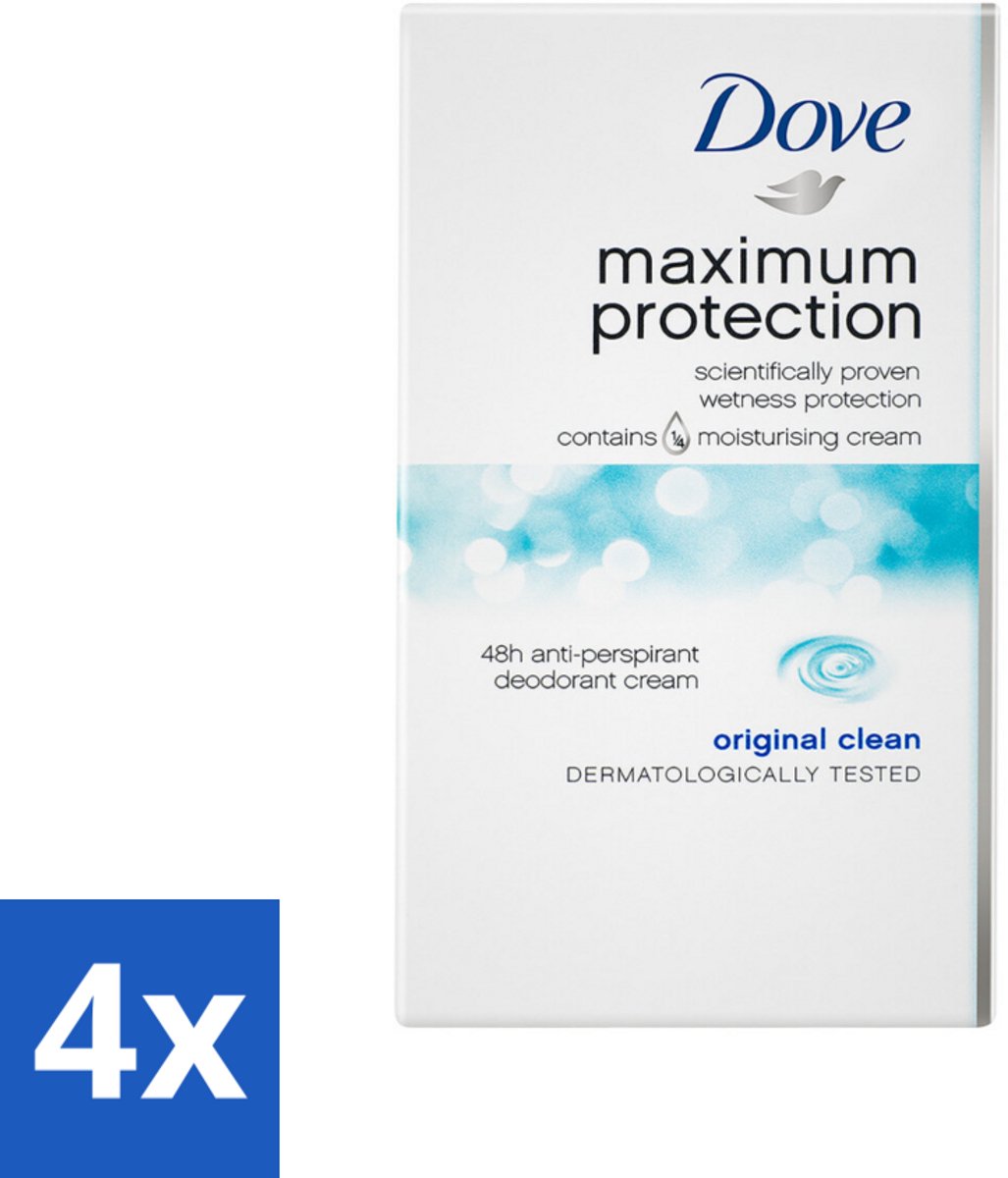 4 x Dove Deodorant Stick - Maximum Protection - Original Clean - 45 ml - Anti-transpirant - Deodorant - Dove - Bescherming Tegen Zweet - Verzorgend