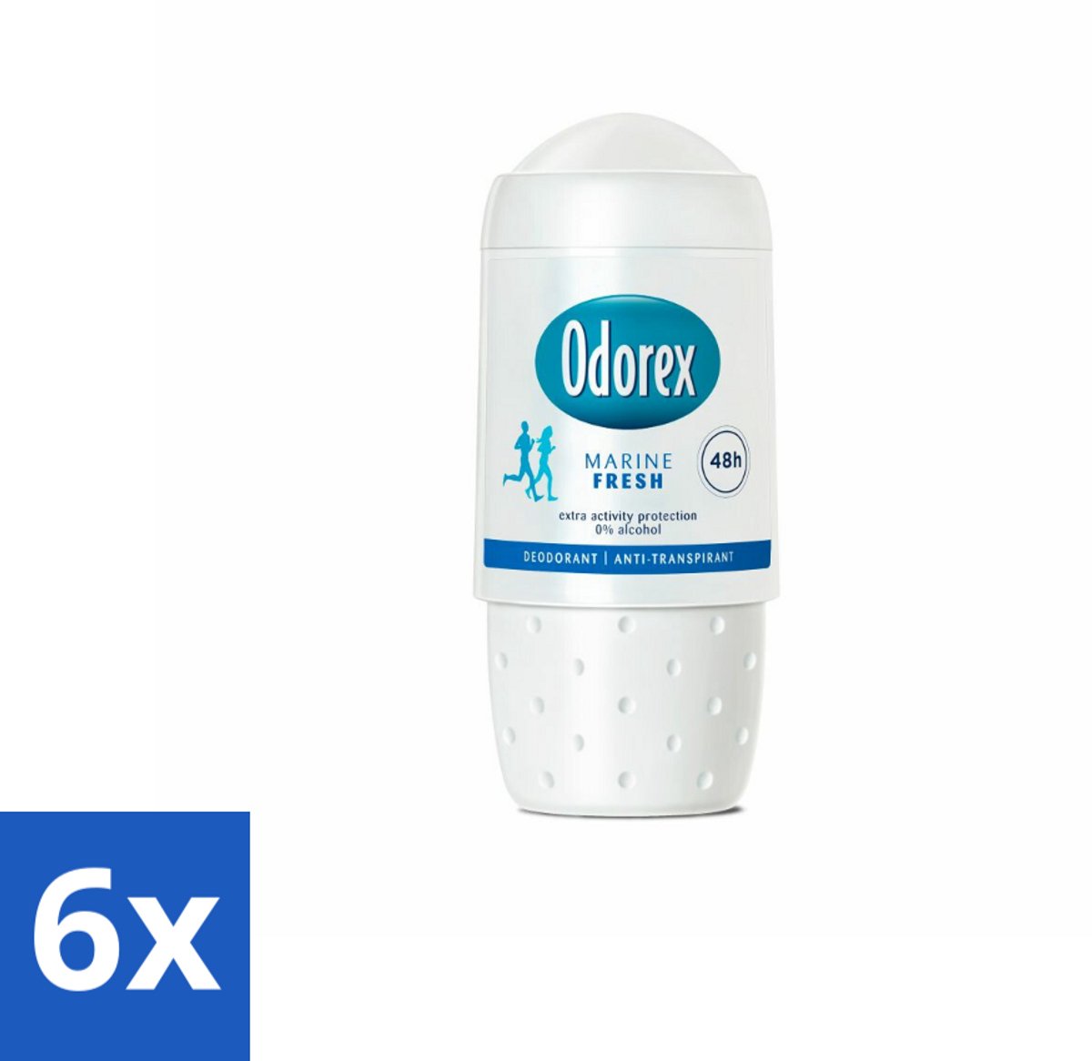 6 x Odorex - Deodorant Roller - Marine Fresh - Verfrissende Bescherming - 50 ml - Deodorant - Antitranspirant - Alcoholvrij - Deodorant Roller - Frisse Geur