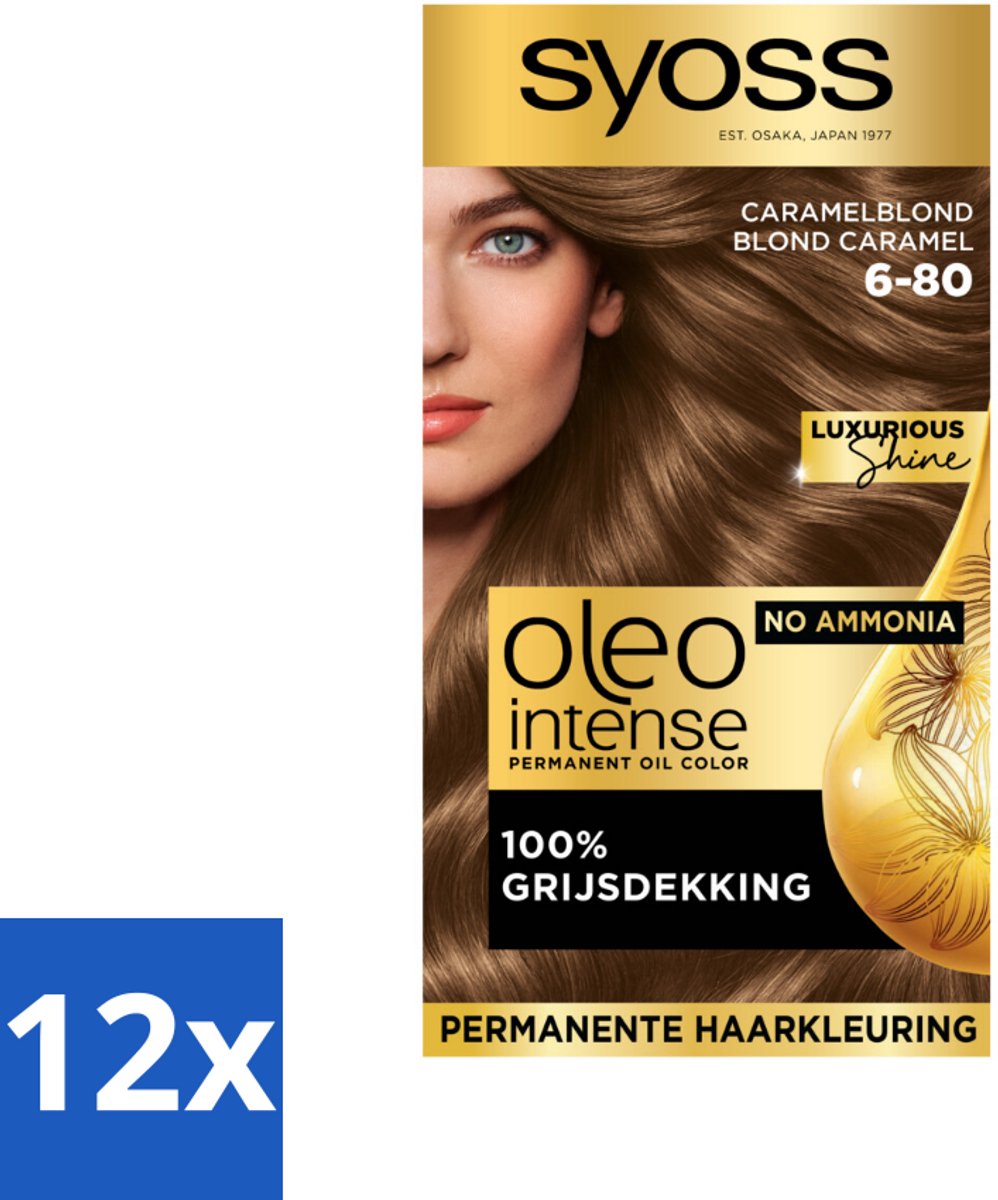 Syoss Oleo Intense - Haarverf - 6-80 - Caramelblond - 115ml x 12