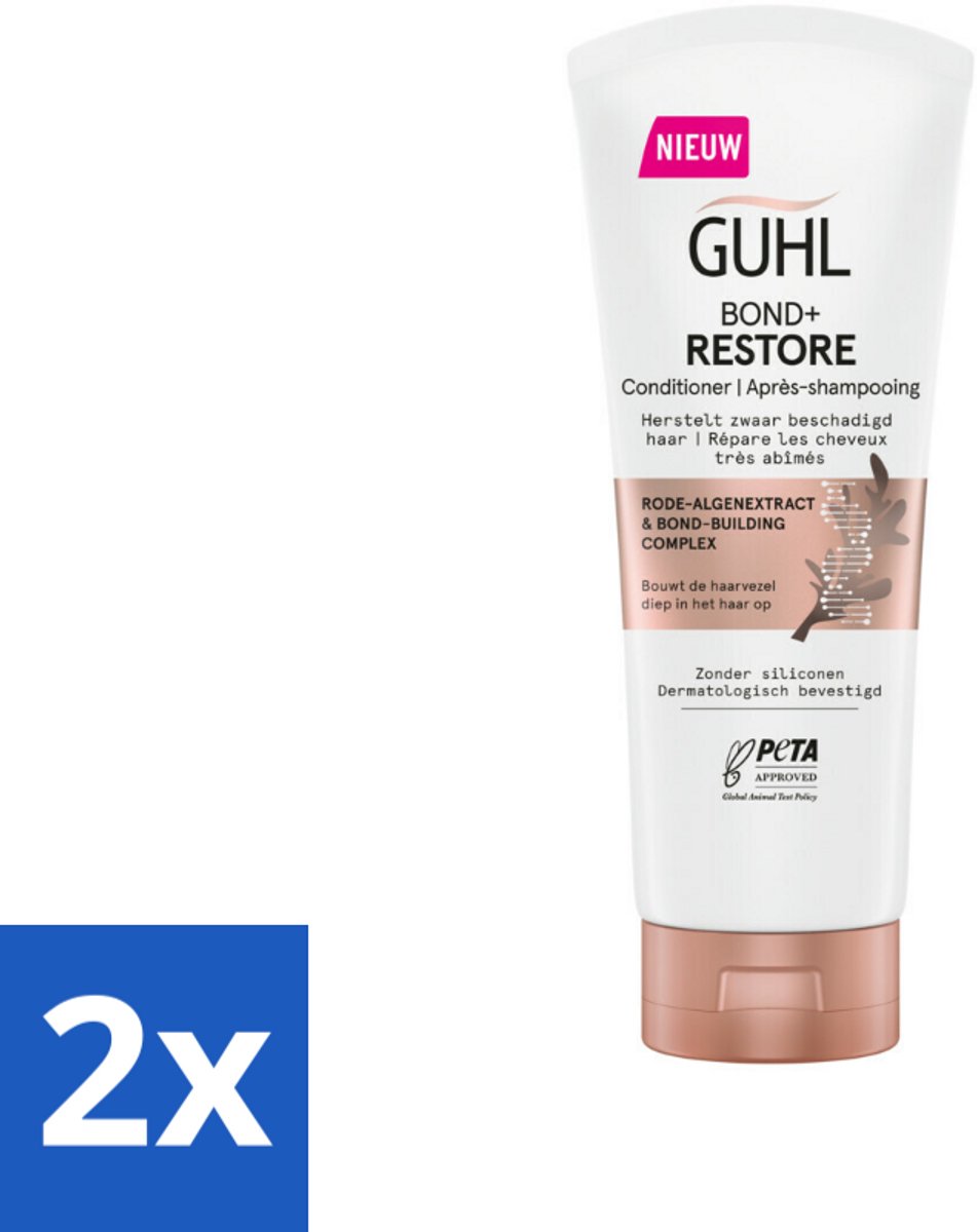 2 x Guhl - Conditioner - Bond+ Restore - 200 ml - Haarverzorging - Conditioner - Beschadigd Haar - Haarherstel - Haarversterking