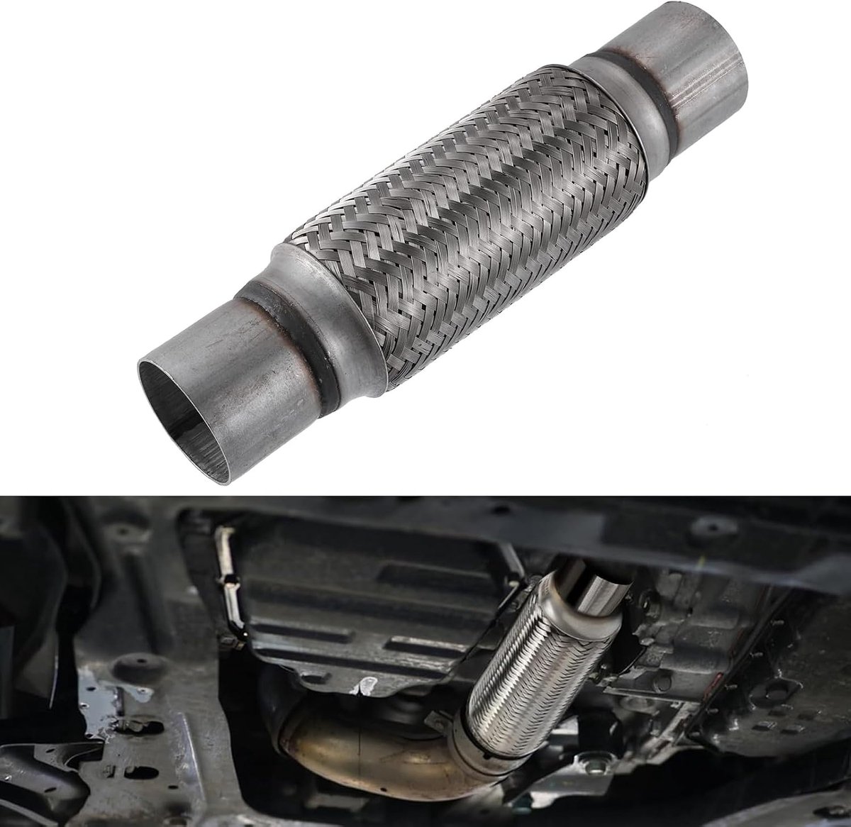 Exhaust Folding Bellow, Flexible Exhaust Pipe, Stainless Steel, Double Layer Braided, Universal for Vehicles, Easy - ShopVlot
