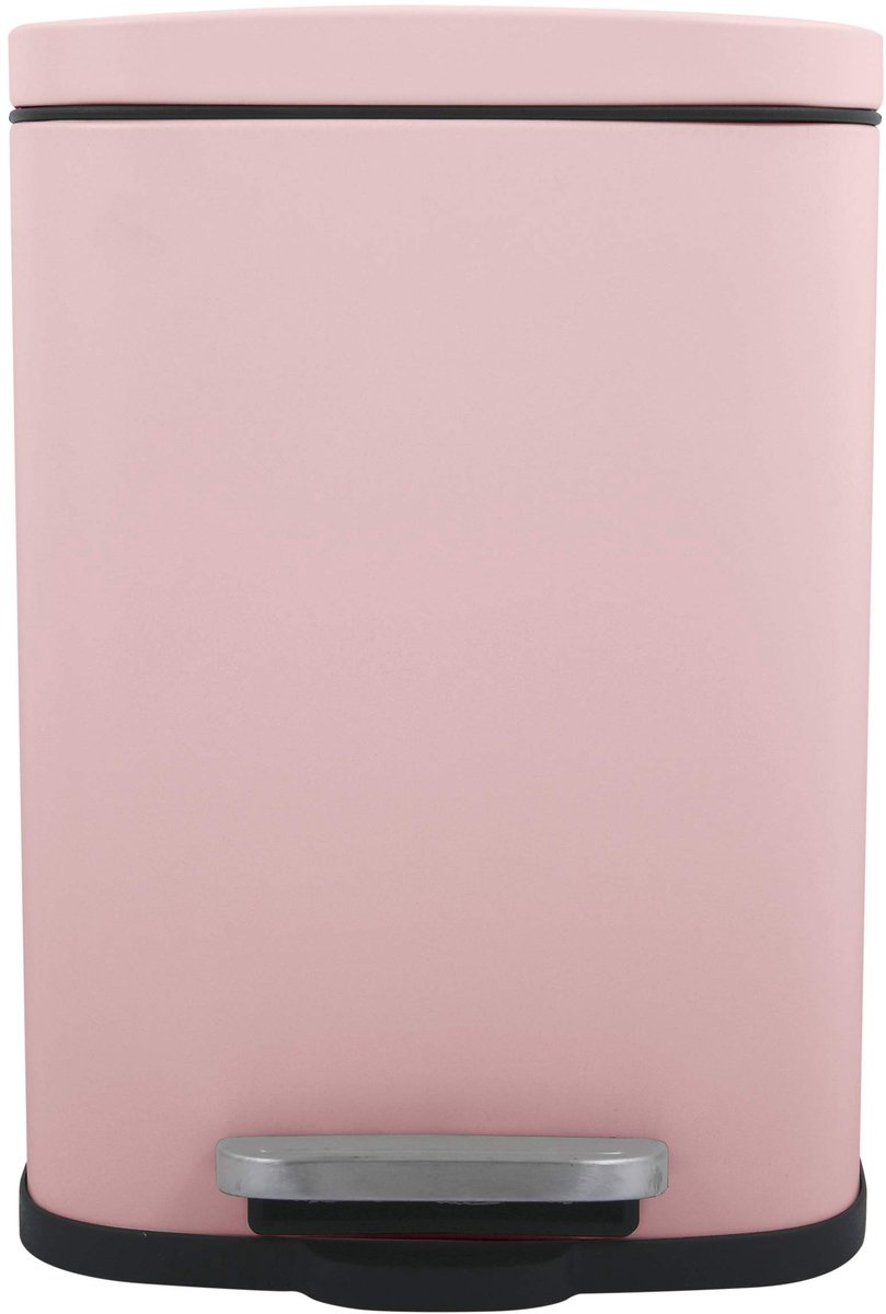 Famanu – Badkamer prullenbak met pedaal, model Akira, hoogwaardige , stille sluiting, mat roze, grootte 5 L, badkameraccessoires