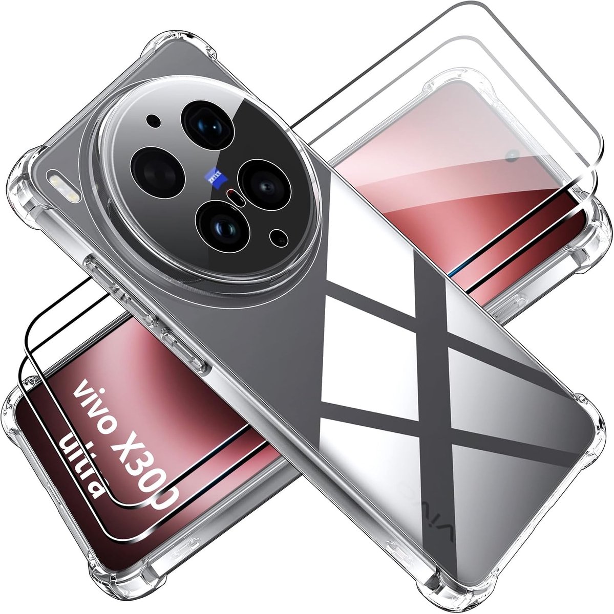 Tieeyivv Vivo X300 Ultra Case with Protective Film Protective Glass Cover Shockproof Protective Case Camera Protection - ShopVlot