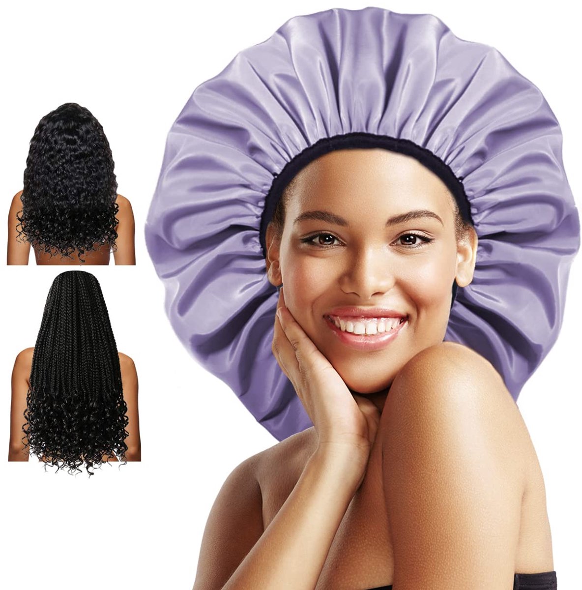 Douchemuts extra groot - dubbellaags - waterdicht - ideaal voor lang haar en dreadlocks - ShopVlot