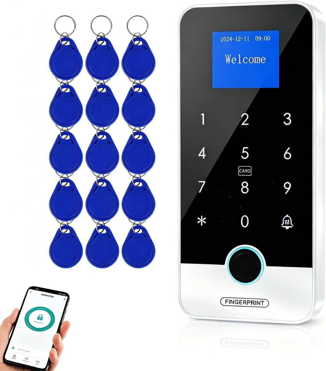 Slimme toegangspoort met vingerafdruk - IP65 waterdicht - 300 vingerafdrukken en 1000 RFID kaarten - ShopVlot