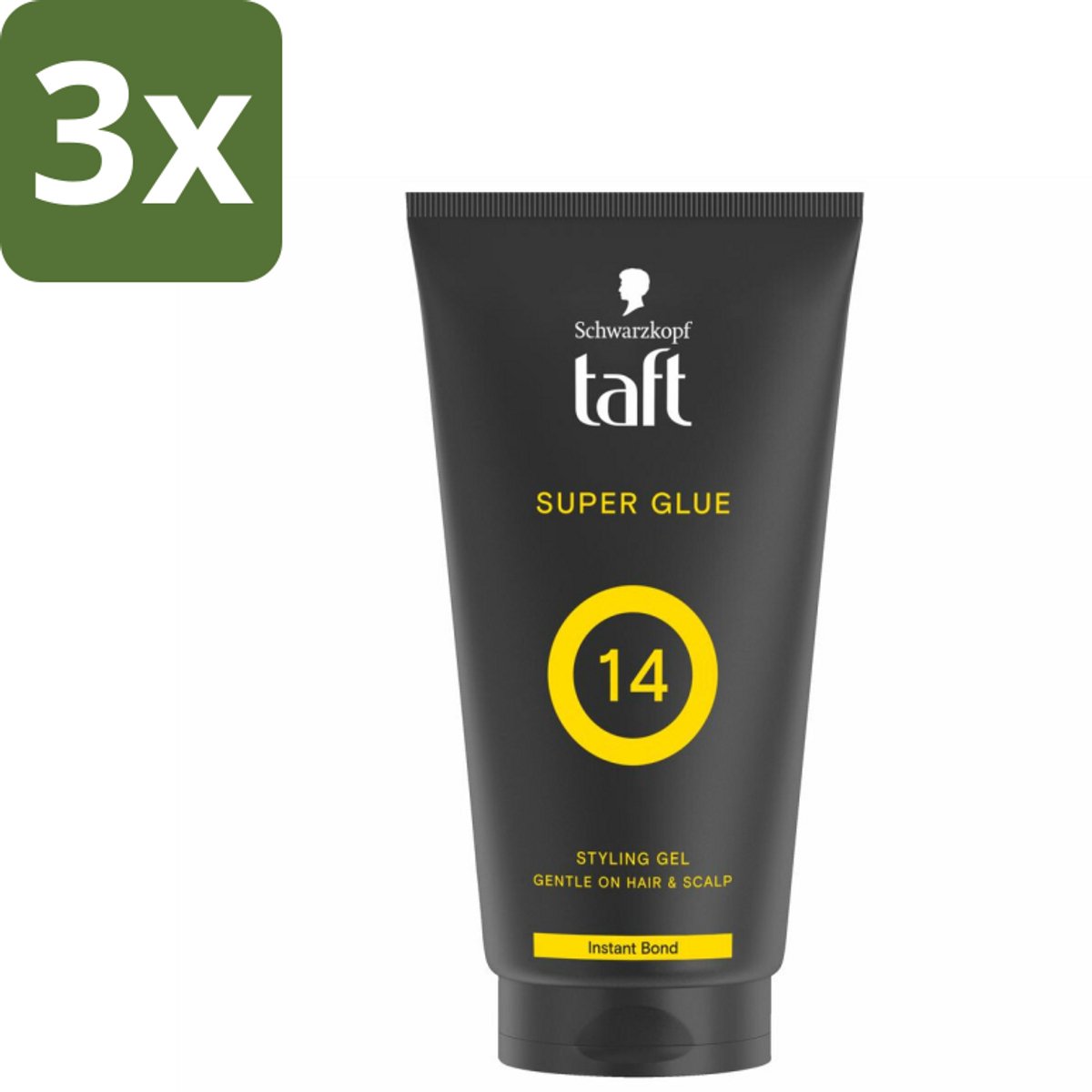 Taft - Super Glue 14 - Styling Gel - Ultieme stevigheid - 150 ml - Bulkverpakking - 3 stuks