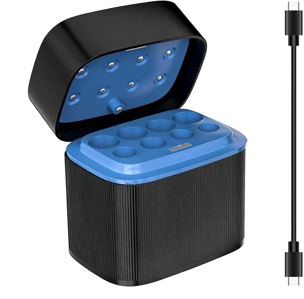 SLODA 8-Slot AA&AAA Batterij Snelle USB-C Batterijlader voor 1.5V Li-ion & 1.2V NiMH/NiCD, Smart LED Display - ShopVlot