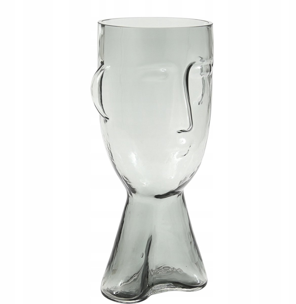Grijze Glazen Vaas - Hoofdvorm, 31.5 cm