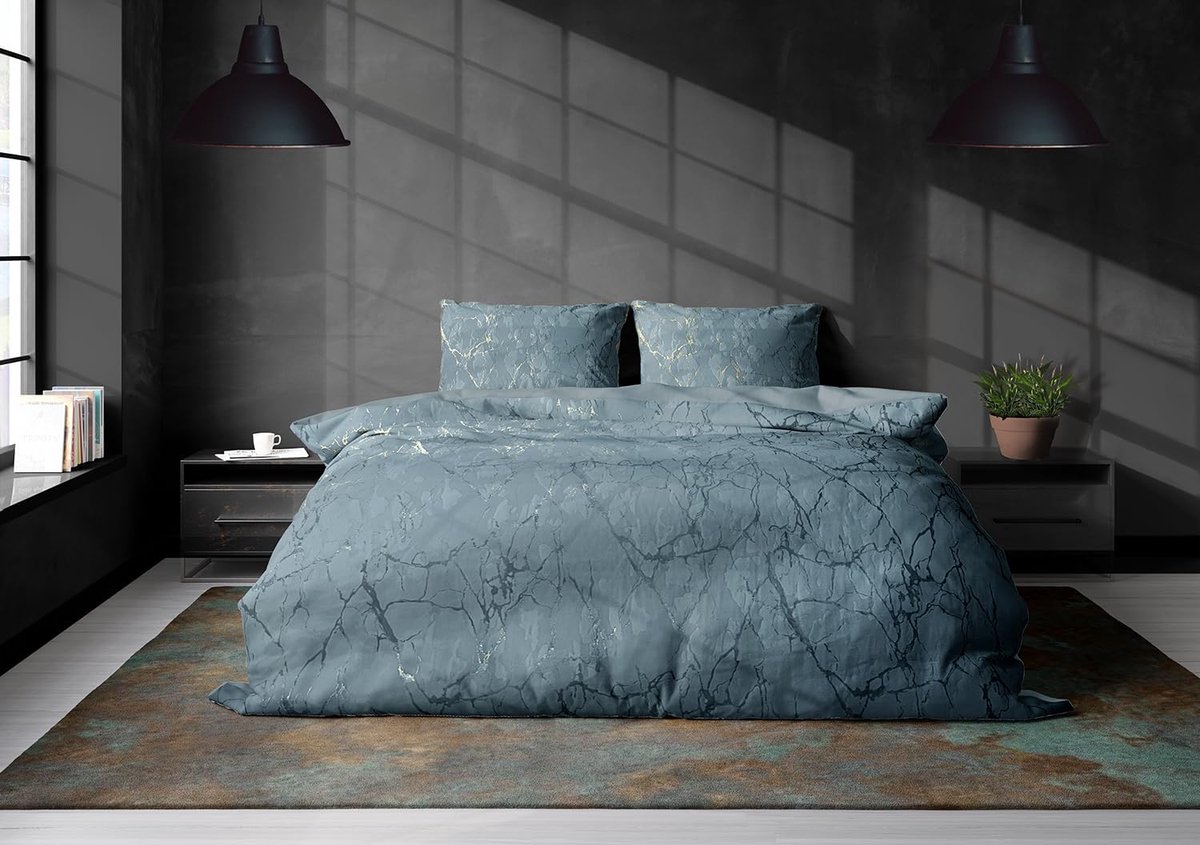 Dekbedovertrek 140x200/220cm - velvet - mineral kleur - geniet van optimaal comfort - ShopVlot