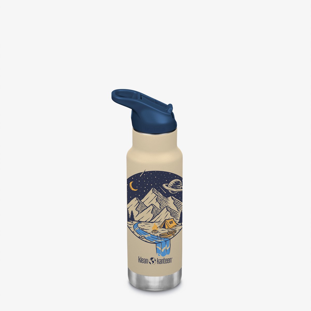 Klean Kanteen Kid Kanteen Classic Insulated 355ml - Flip Sport Cap Campsite- drinkfles kids - met RVS rietje