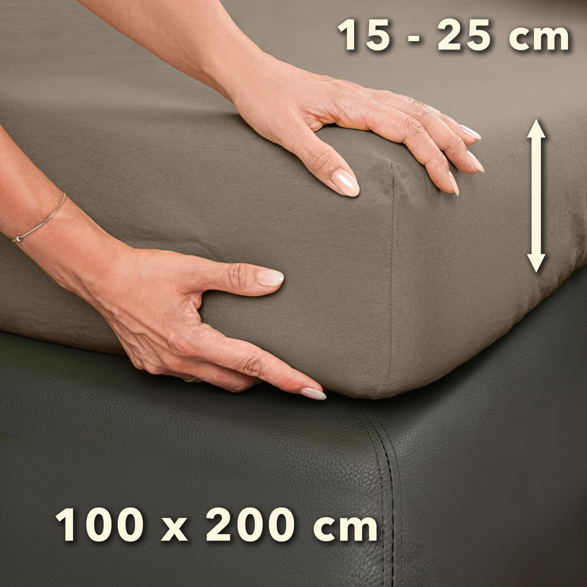 STUDIO Basic Spannbettlaken 100x200cm, 100% gekämmte Baumwolle, OEKO-TEX 100, Markenqualität, Bettlaken Spannbetttuch - ShopVlot