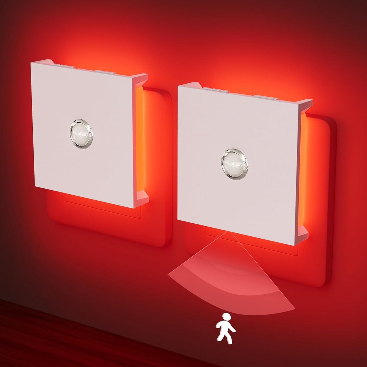 Stekkerlampje - Rood - Dimbaar Nachtlampje voor Stopcontact - Veilig en Energiezuinig - Voor Kinderkamer en Huis