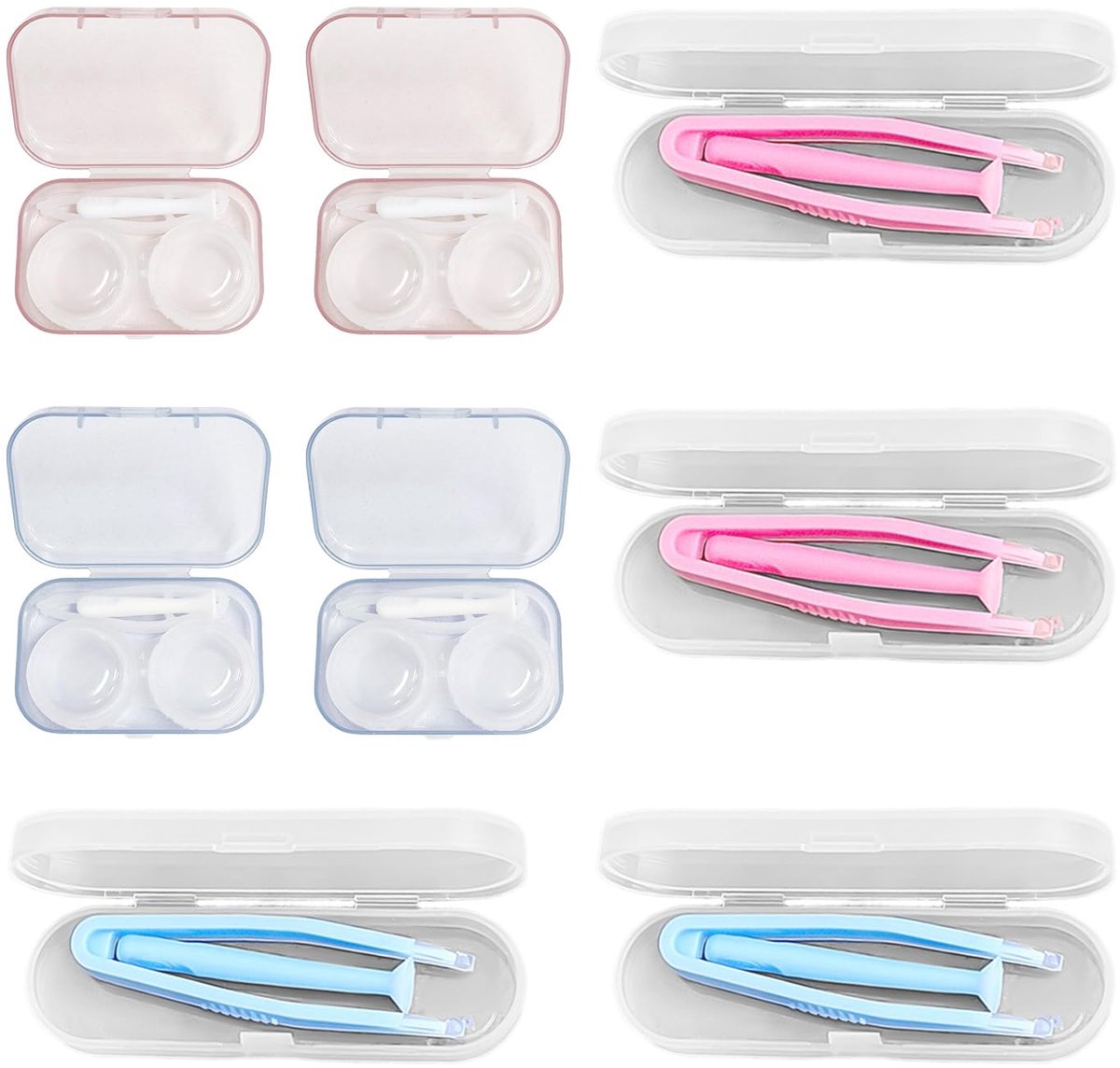 contactlenzenverwijderaar set - 4 stuks - met doosjes en zuignap - handig voor onderweg - ShopVlot