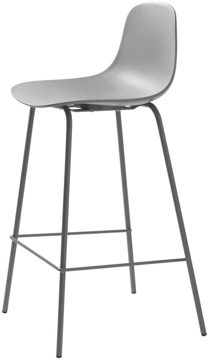 Barstoel Grijs - Zithoogte 67cm - 48x40,5x92,5cm - Set van 2