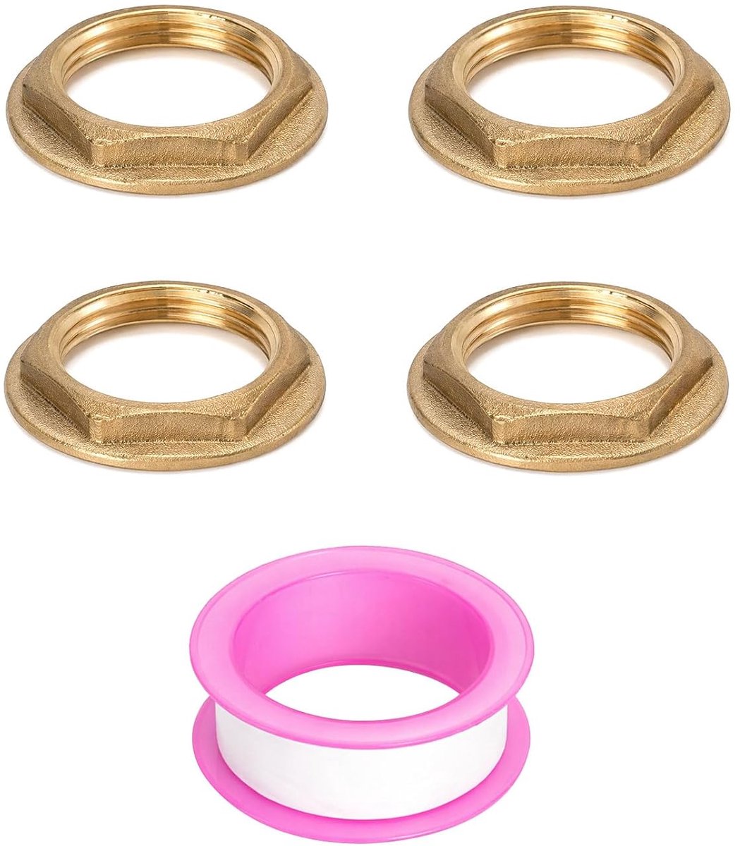 Flenszeskantborgmoeren 3/4 inch - messing - corrosiebestendig - ideaal voor leidingen - ShopVlot