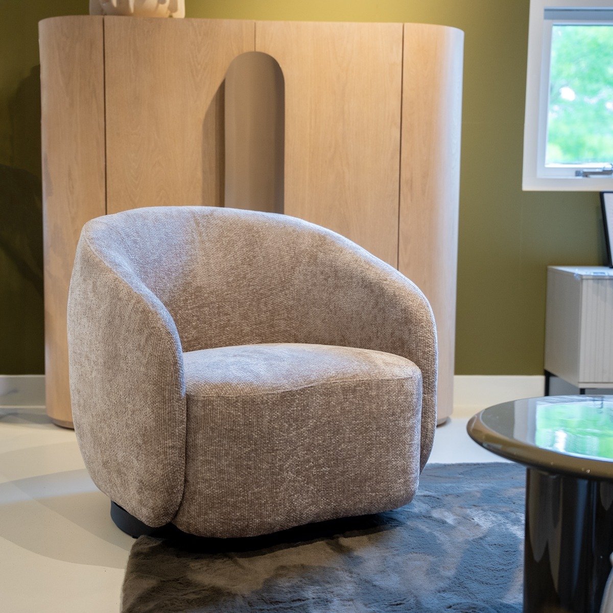 Tower Living Fauteuil Castro Stof Haga 30 Beige (draaibaar)